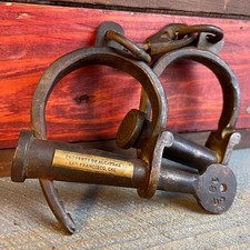 Property Of Alcatraz Prison Adjustable Handcuffs Iron Cuffs & Key picture