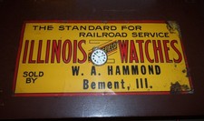 Vintage Illinois Sangamo Special 17 sz 23 Jewel 60 Hour Wind Model 13 Tin Sign picture