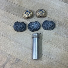 Vintage Boy Scouts BSA Neckerchief Slides Lot of 5 & Metal Match Safe 1930s-60s picture