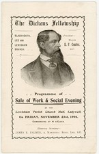 1906 Dickens Fellowship Programme Lewisham Sale of Work Social Evening Ephemera picture