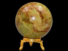 Green Vesuvianite Stone Reiki Crystal Sphere: 60MM Healing Charged Stone picture