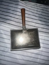 SilverPlate Silent Butler Crumb Catcher Wooden Handle EL Italy w/Crown picture