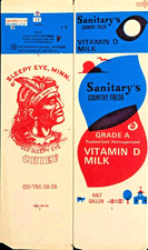 1960-70's Old Sleepy Eye. MINN Half Gallon Milk Carton - Sleepy Eye, Minn.
