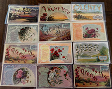 Lot of 12 Language of Flowers~Flower Meanings~Victorian Greetings Postcards-s731 picture