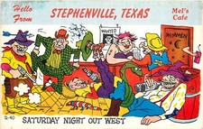 Postcard 1950s Texas Stephenville Saturday Night out West Baxtone TX24-1941 picture