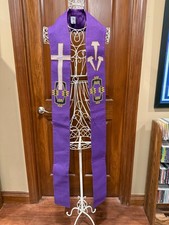 Vtg Slabbinck Made in Belgium Clergy Pastor Scarf Stole appliquéd rare picture