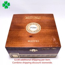 Perla del Mar Double Toro Maduro Empty Wood Cigar Box 7.5