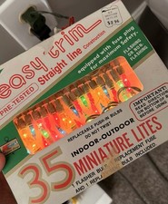 Kmart easy trim 1980’s Vintage Christmas Lights Multicolored Retro Holiday  picture