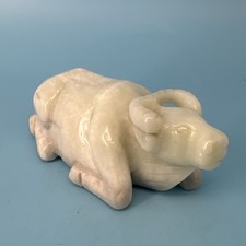 Vintage Jade Water Buffalo Asian? 5 Inch Statue Sculpture Carved picture