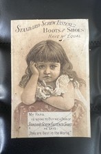 Vintage 1880s VTC Trade Card Standard Screw Fastened Boots and Shoes picture