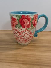Pioneer Woman Floral Rose Latte XL Coffee/Tea Mug/Cup~28oz~Blue/Red/Pink/White picture