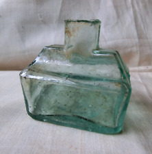 Victorian Ink Bottle Boat with Sheared Top Aqua Glass (A)   picture