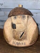 Vintage Hand Carved Coconut Shell Piggy Bank picture