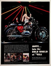 BSA Vintage Magazine Ad 1968 Lightning Motorcycle Cycle-Delic Classic Bike Print picture