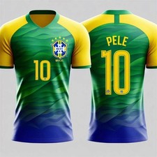 Pele Brazil Football Jersey T-Shirt Sport Adult Youth Shirt Color Print Repro picture
