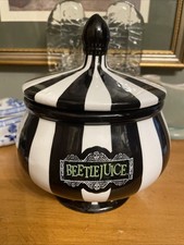 BEETLEJUICE Candy Jar Black/White Stripe EMPTY picture