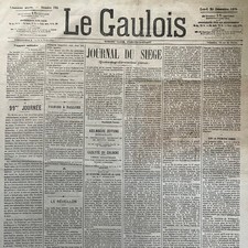 Journal LE GAULOIS 26 December 1870 # Christmas besieged, Rouget-de-L’Isle balloon picture