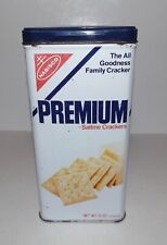 1978 Nabisco Premium Saltine Crackers 15 Oz Empty Tin Canister picture