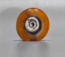 Tibet 17th Century Old Antique Buddhist Amber Mila Bead Jewelry Pendant Amulet picture