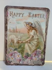 Easter Decor VINTAGE STYLE Die Cut Cardboard 5.5. X 7.5 picture