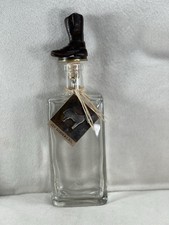 Jan Barboglio “Wayne” Boot Decanter Glass Cast Iron Cowboy Topper New Signed picture