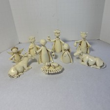 Vintage MCM Sigillo Garanzia 10 Piece Mini Christmas Nativity Set Made In Italy picture
