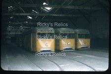 Original Slide BTC #7393/7383/7329 Batimore Transit 1957 RBK Irvington Carhouse picture