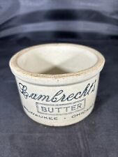 Vintage Lambrecht's Butter Stoneware Crock Milwaukee Chicago picture