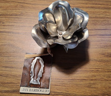 Vintage Jan Barboglio Rustic Iron Rose Flower Napkin Holder picture
