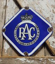 VINTAGE ROYAL AUTOMOBILE CLUB PORCELAIN SIGN OLD BRITISH RAC CAR MEMBERS PLAQUE picture