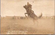 1919 Doc Thorn on Crazy Jane RPPC Bucking Bronc Rodeo Wild West Postcard picture