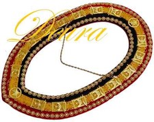 Shriners Masonic Collar Deluxe Tri Color Backing //  GREEN /GOLD / RED picture