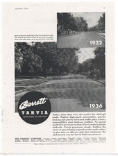 1936 Tarvia Ad: Harlem Boulevard Scene - Rockford, Illinois - 1922 & 1936 picture