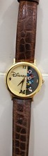 Disney 1990s Characters Watch USED Stainless Steel Back /Leather Band  picture