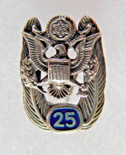Vintage US Government 25 Years Service Sterling Silver Pin picture