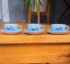 VTG ARABIA MADE IN FINLAND SET OF 3 TEA CUP& SAUCER *COTTAGECORE* picture