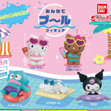 Sanrio Everyone Pool Figure Kitty Hangyodon Cinnamoroll Kuromi Set of 5 Toy picture