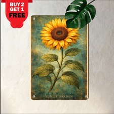 Sunflower Floral Bouquet Rustproof Aluminum Metal Wall Art Plaque 8x12 picture