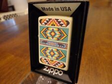 NATIVE AMERICAN BLANKET DESIGN WOLF WOLVES ZIPPO LIGHTER MINT IN BOX  picture