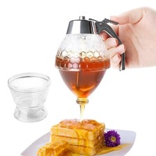 Honey Dispenser No Drip, Maple Syrup Dispenser, Honey Jar with Stand, 8 oz Pot picture