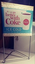 RARE,1960`s COCA COLA VINTAGE 3-SIDED LIGHTED COUNTER SIGN, WORKS,  picture