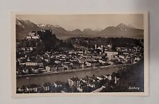Vintage RPPC Bird's Eye View Salzburg Austria Real Photo Postcard Castle & City picture