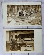 2 Antique RPPC’s Storm Tornado Aftermath Clean Up Debris Building Wreckage picture
