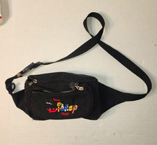 Vintage Disney Walt Disney World Embroidered Black Fanny Pack Waist Bag picture