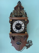 Rare Vintage Wuba Dutch Zaanse Wood Pendulum Wall Clock 25” Decor UNTESTED picture