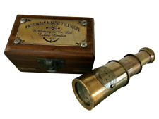 Victorian Brass Telescope with Box Handheld Monocular Spyglass with Antique Styl picture