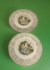 Vintage Set 2 Triumph American Limoges Gold Plates 10