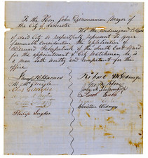 1856 Lancaster PA Petition Bernard Fitzpatrick City Watchman Signed Manuscript picture