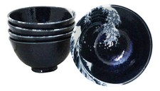 Set Of 5 Blue Japanese Hokusai Great Wave Porcelain Soup Rice Dessert Bowls 10oz picture