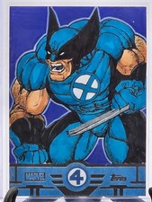 2026 Topps Finest Marvel The Fantastic Four Wolverine Sketch 1/1 picture